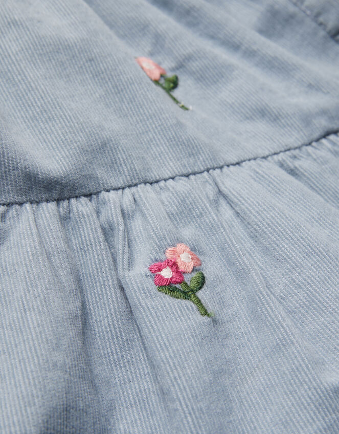 Boutique Embroidered Roses Cord Dress, Blue (BLUE), large