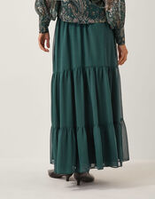 Holly Tiered Chiffon Maxi Skirt, Teal (TEAL), large
