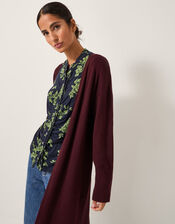 Mel Longline Cardigan, Red (BERRY), large