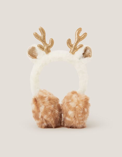 Fluffy Reindeer Earmuffs, , large