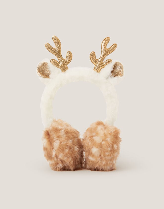 Fluffy Reindeer Earmuffs, , large
