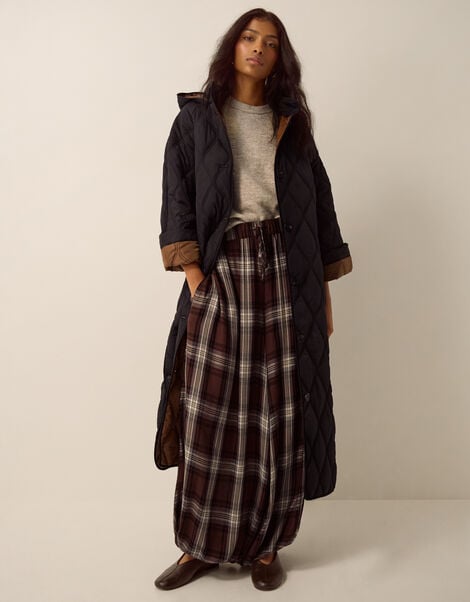 Andi Quilted Longline Coat, Black (BLACK), large