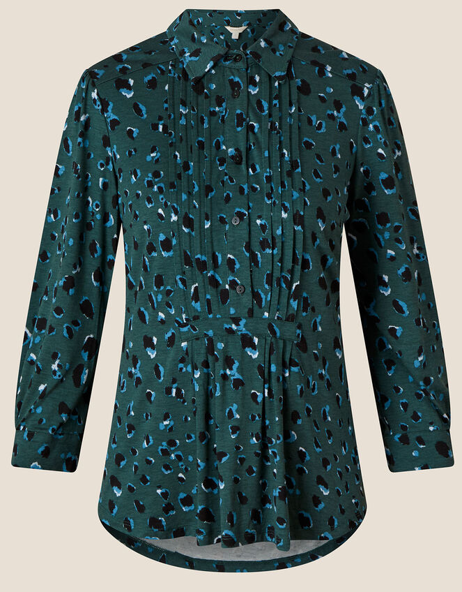 Animal Print Jersey Shirt with LENZING™ ECOVERO™ , Green (GREEN), large