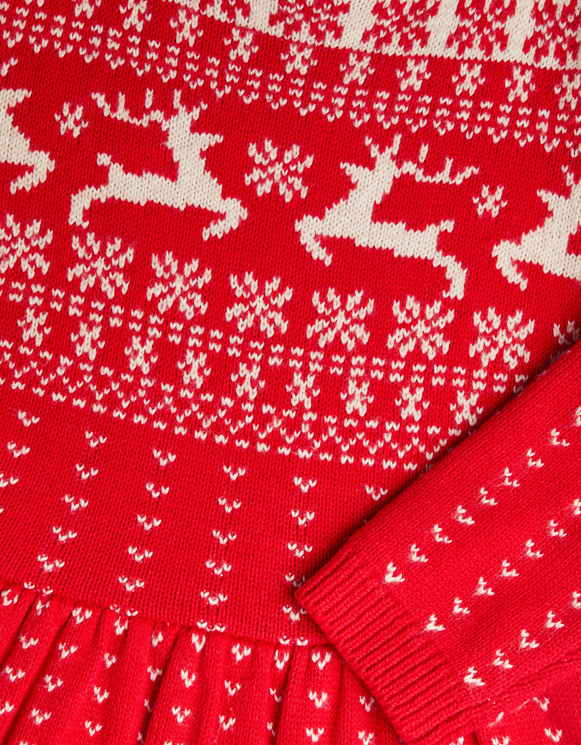 Christmas Fair Isle Sweater Dress Red