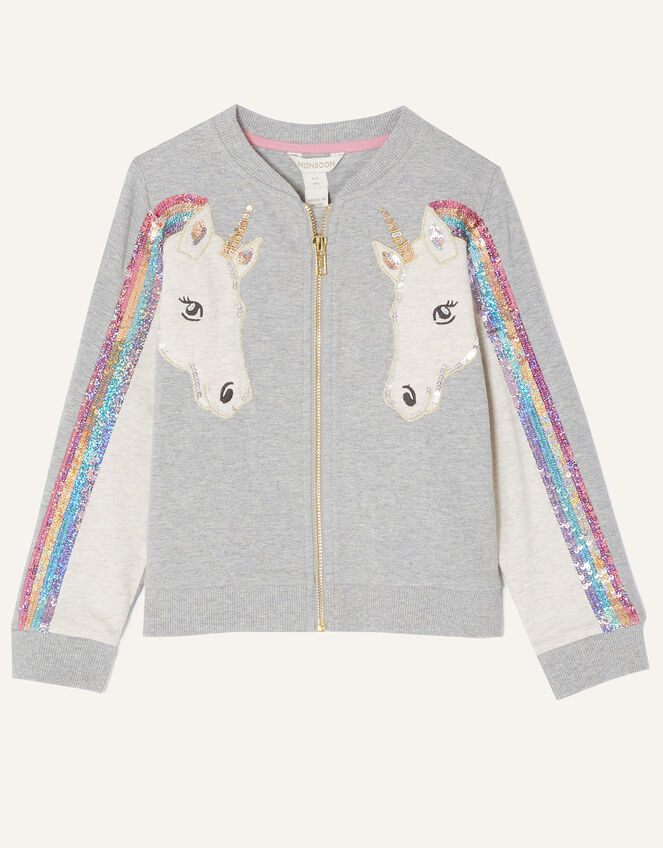 Unicorn Bomber Jacket, Grey (GREY), large