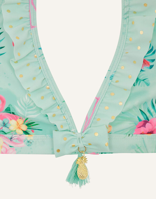 Flamingo and Foil Spot Bikini Set, Blue (AQUA), large