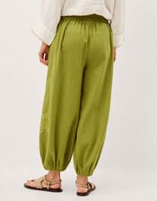 Effie Embroidered Balloon Trousers, Green (GREEN), large