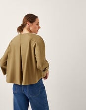 Verity 3/4 Sleeve Swing Jacket, Natural (NATURAL), large