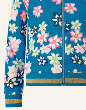 Bold Floral Bomber Jacket, Blue (BLUE), large
