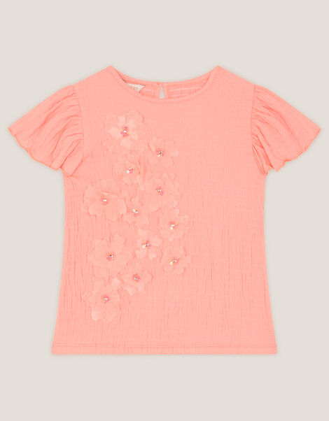 Embellished Floral Appliqu&eacute; Top, Pink (PINK), large