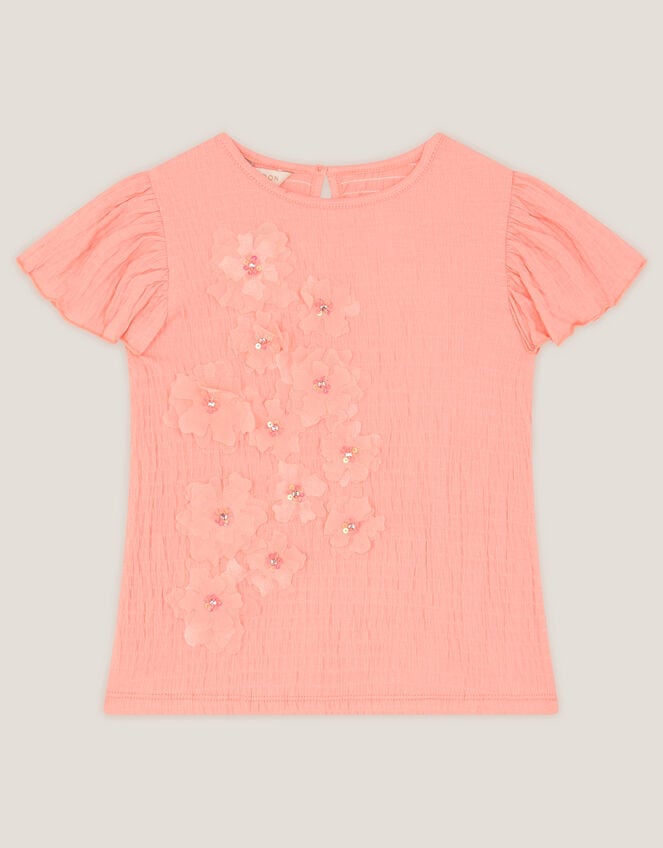 Embellished Floral Appliqu&eacute; Top, Pink (PINK), large