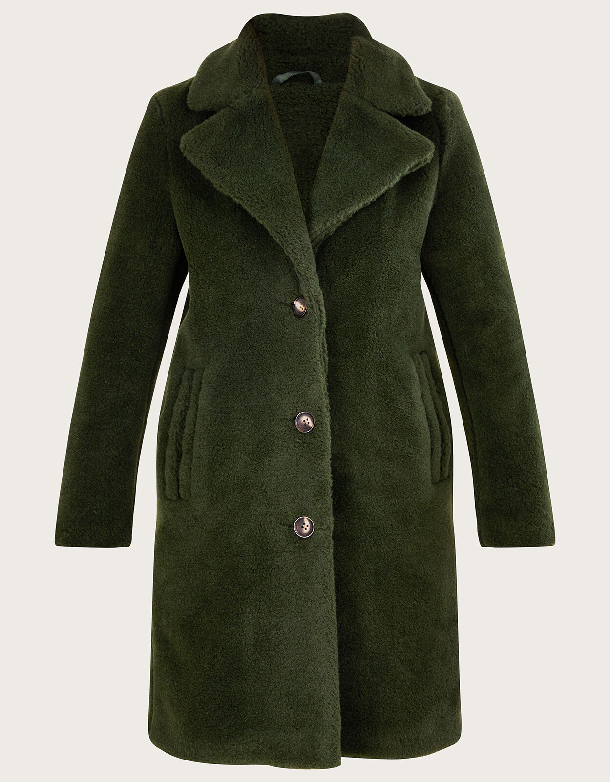 ladies green teddy coat
