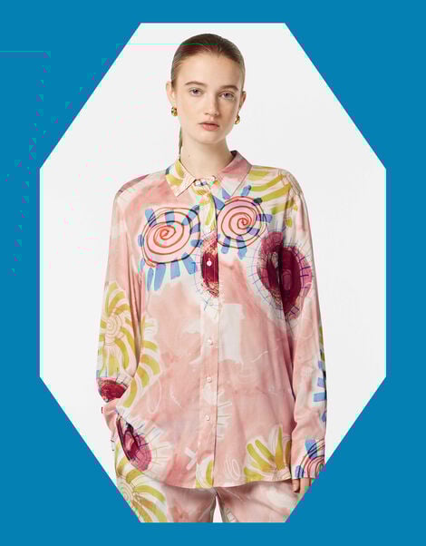 Scotch and Soda Relaxed Print Shirt, Pink (PINK), large