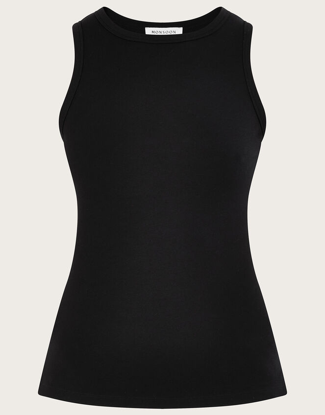 Jersey Cami Tank Top with LENZING™ ECOVERO™, Black (BLACK), large