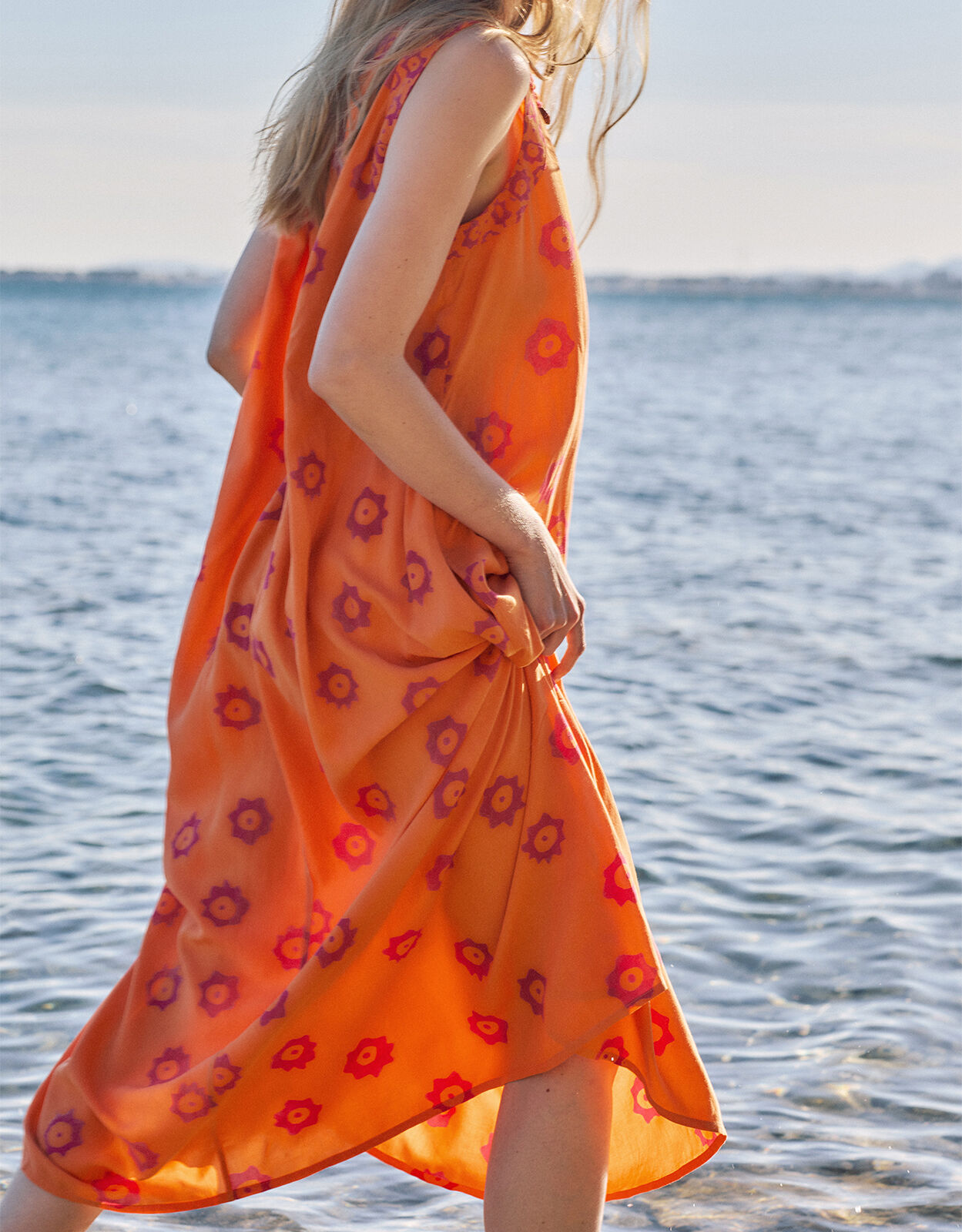 Monsoon orange maxi dress outlet