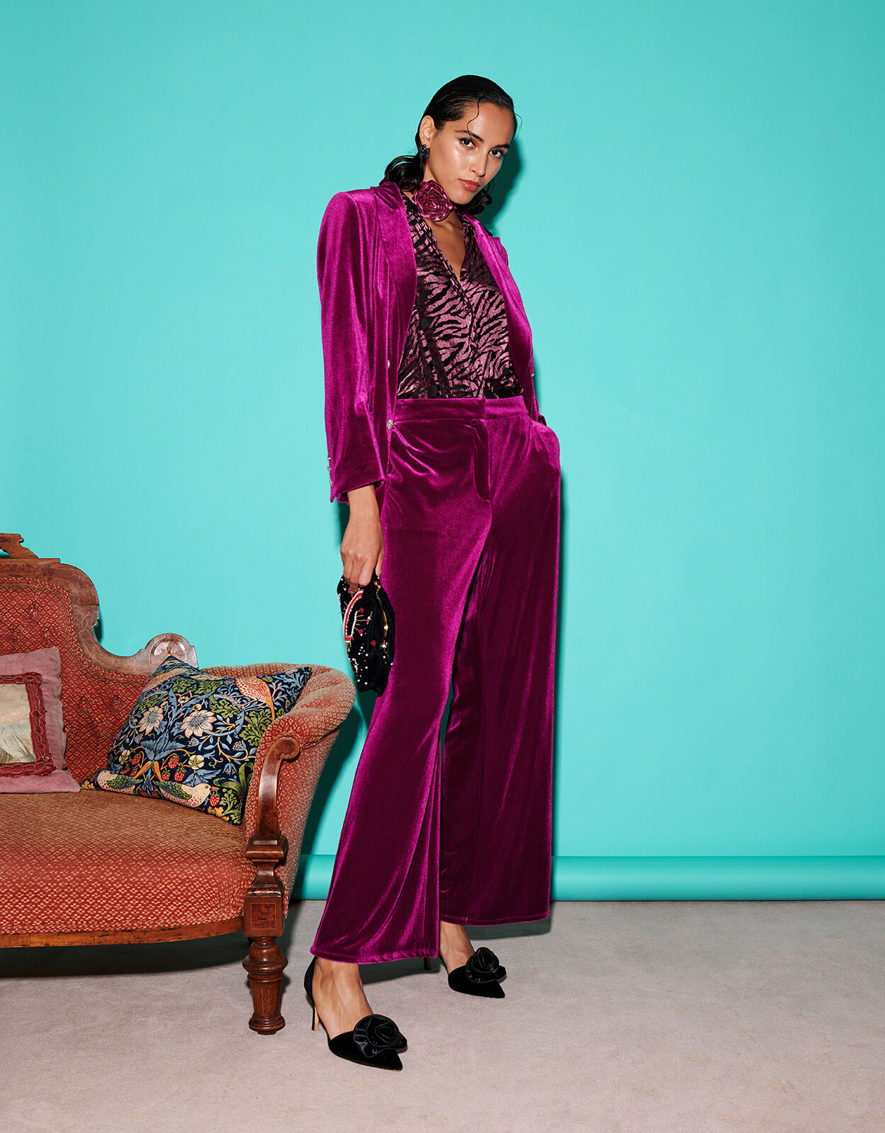 Monsoon velvet trouser suit clearance