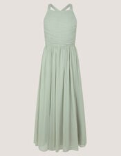 Ellay Cross Back Chiffon Prom Dress, Green (SAGE), large