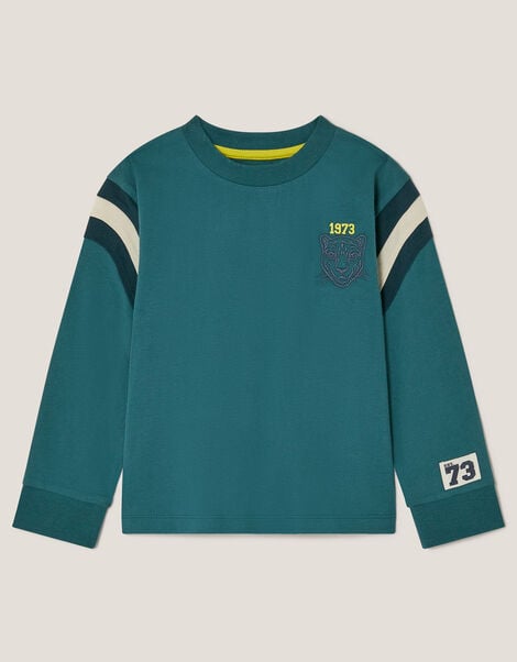 Tiger Logo Long Sleeve Top, Blue (BLUE), large