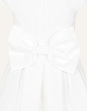 Katharine Duchess Twill High-Low Dress, Ivory (IVORY), large