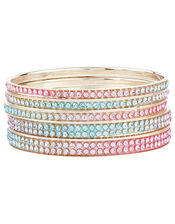 Rainbow Crystal Bangle Set, , large