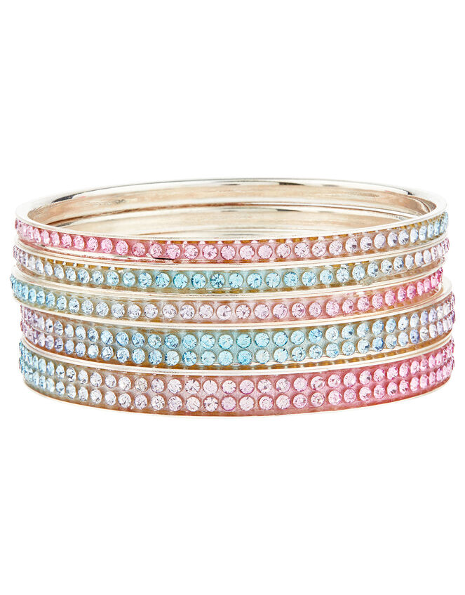 Rainbow Crystal Bangle Set, , large