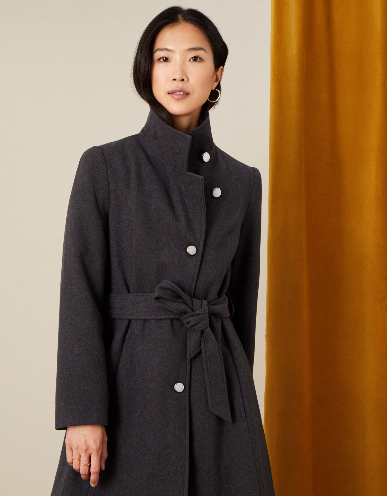 Funnel neck wool clearance coat womens