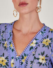 Annie Floral Blouse, Blue (BLUE), large