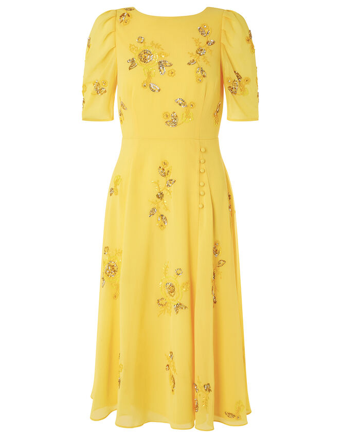 ARTISAN Lilah Floral Embellished Dress, Yellow (YELLOW), large