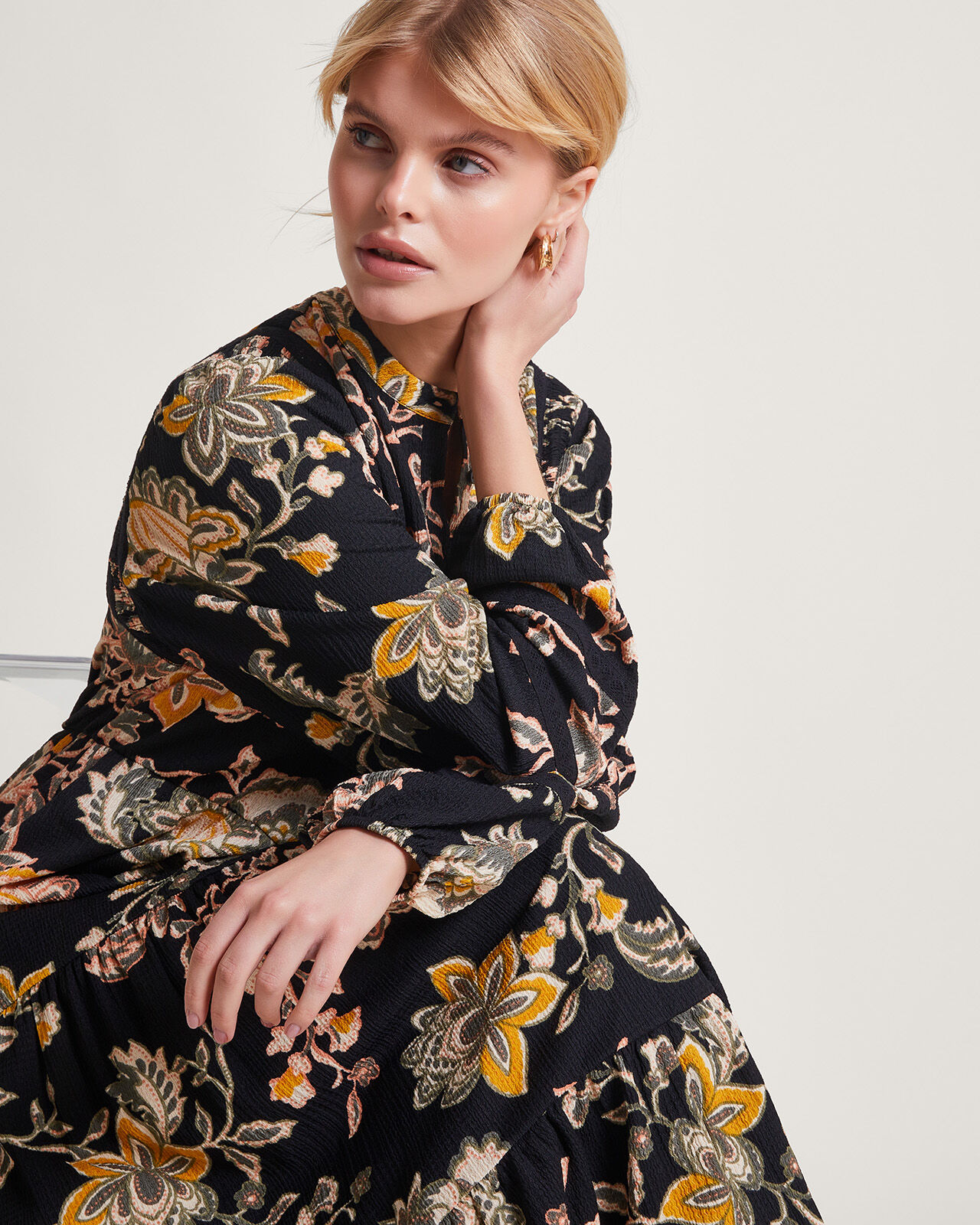 Juliet Shirt Print Dress Black