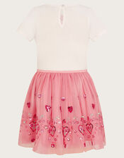 Heart Embroidered Disco Dress, Pink (PINK), large