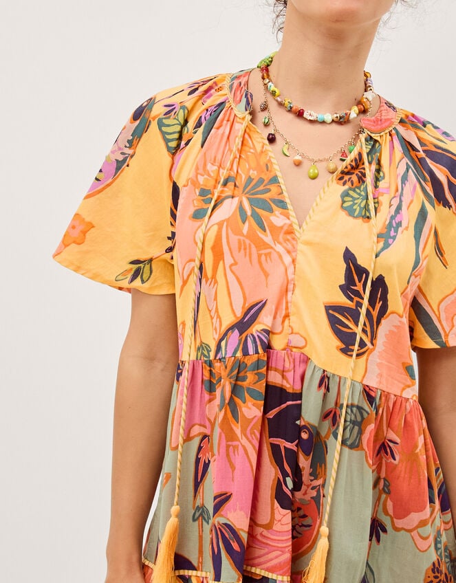 Carmen Floral Tiered Midi Dress, Multi (MULTI), large