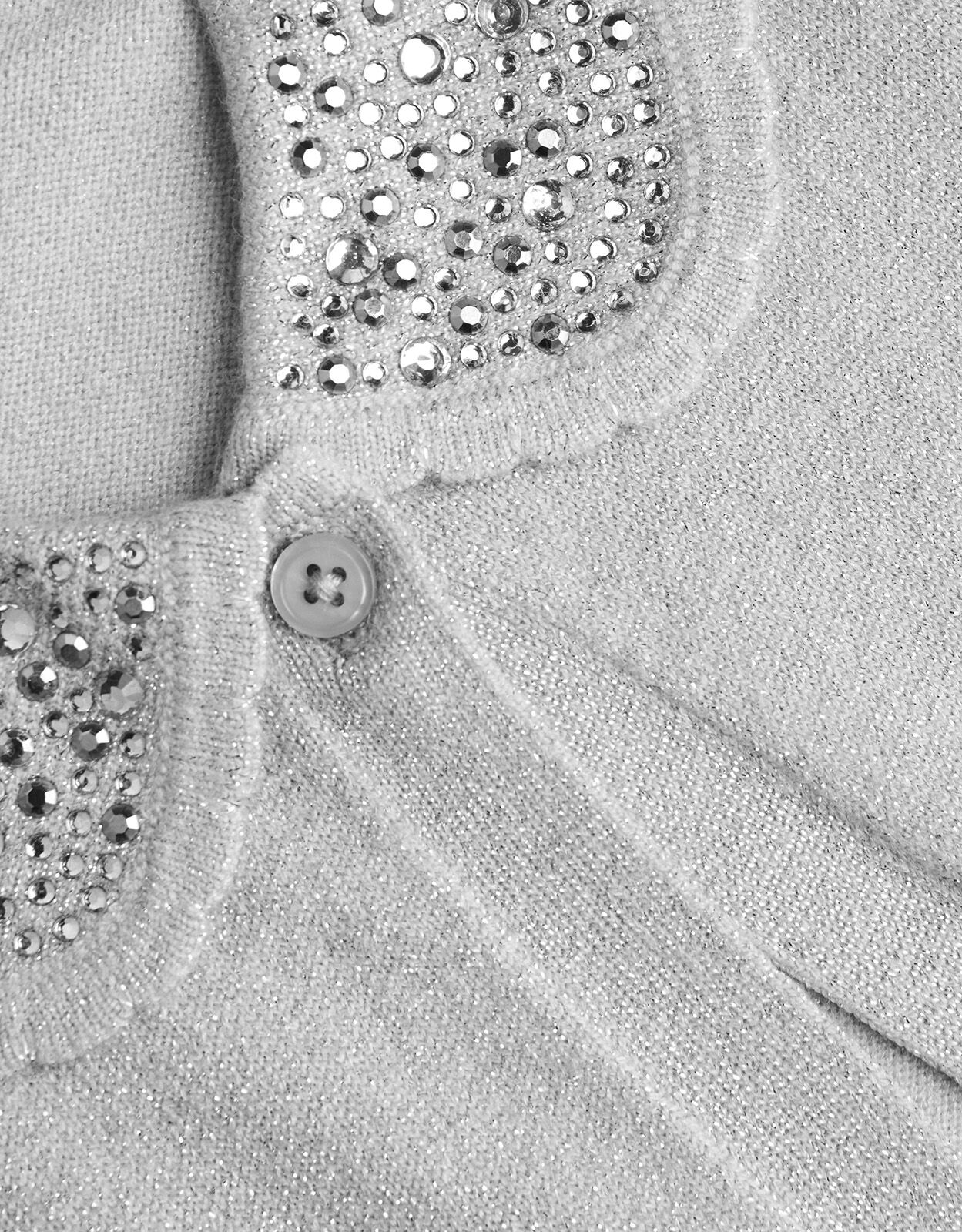 Gem Collar Cardigan Silver