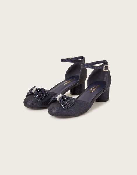 Dazzle Bow Two-Part Heels Blue, Blue (NAVY), large