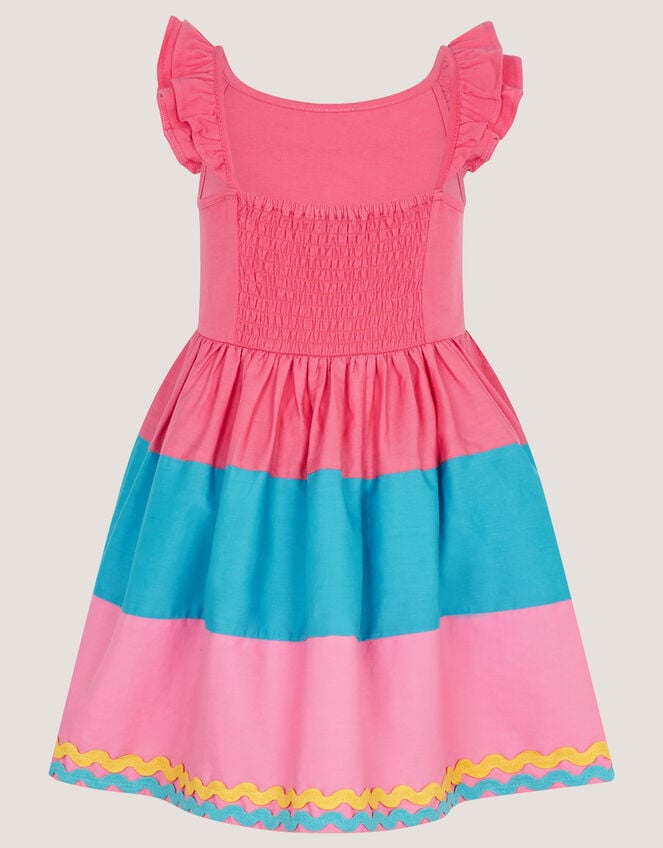 Shell Embroidered Colourblock Dress, Pink (PINK), large