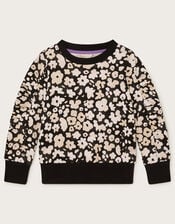 Floral Jersey Jumper, Black (BLACK), large
