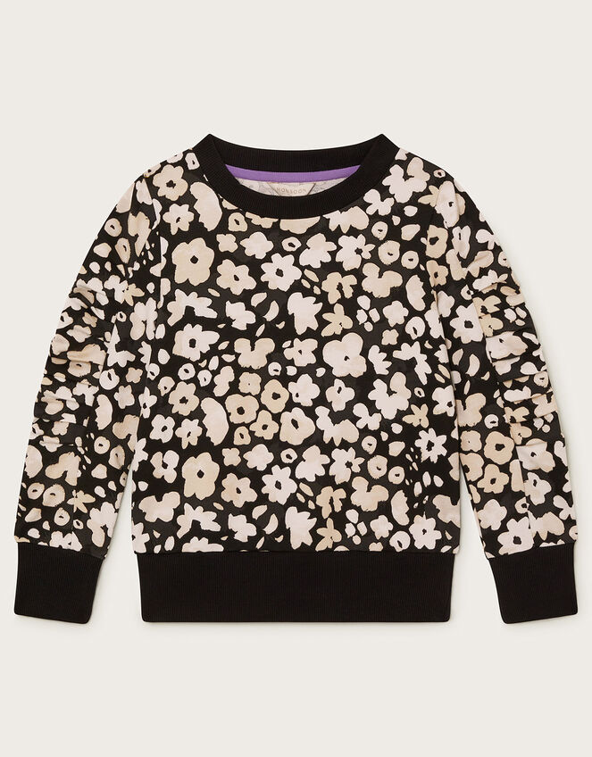 Floral Jersey Jumper, Black (BLACK), large