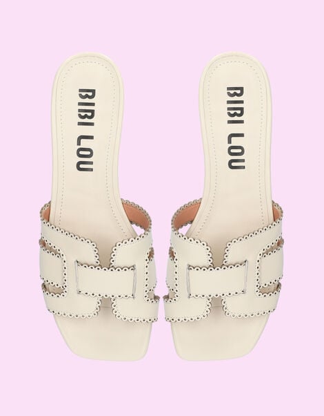 Bibi Lou Holly Leather Sandals, White (OFF WHITE), large
