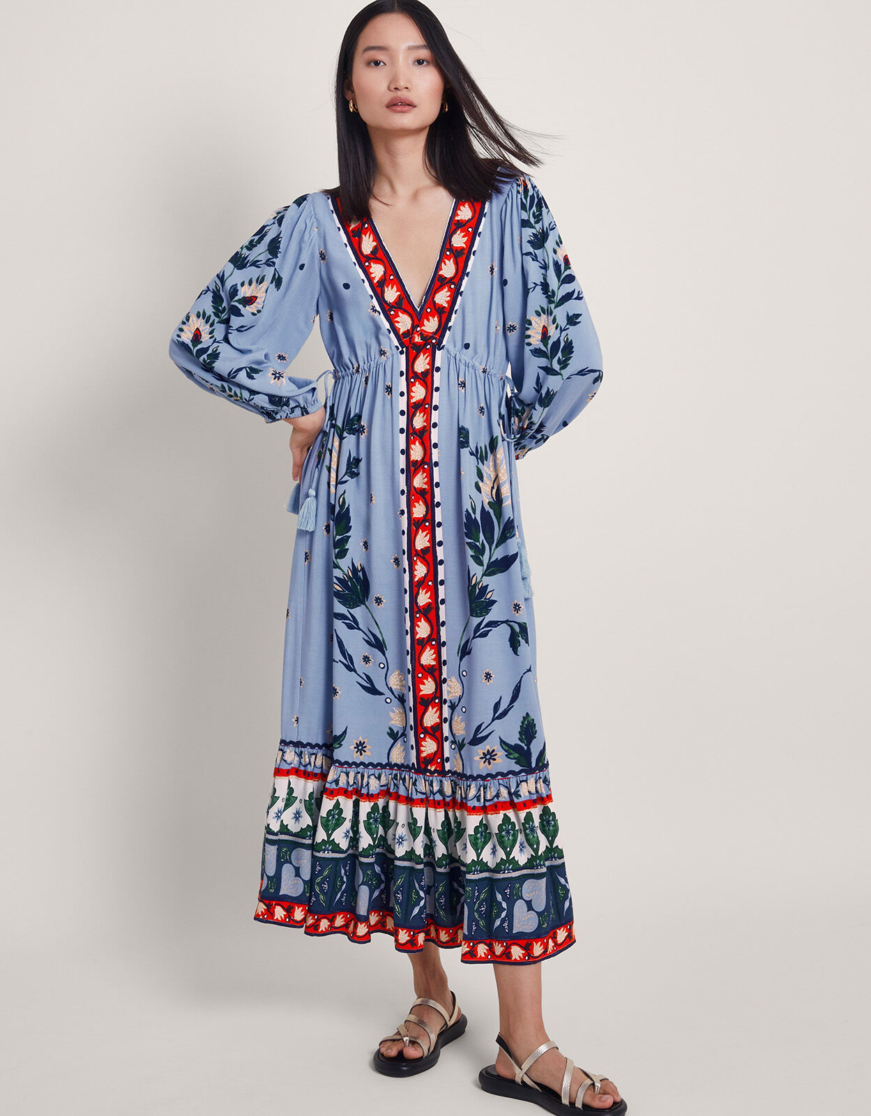Aldina Floral Dress Blue Day Dresses Monsoon Global