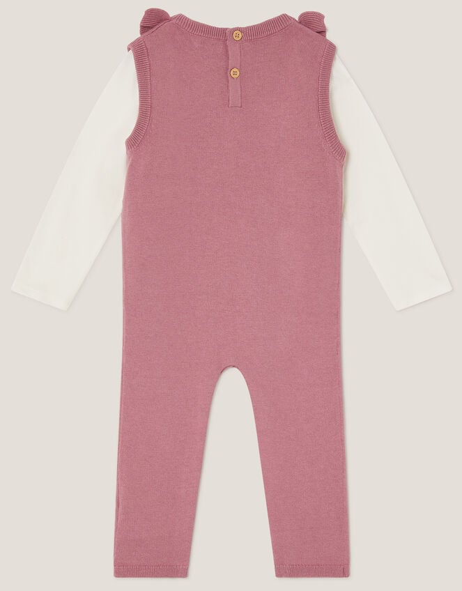 Baby Top & Knit Dungarees Set, Pink (PINK), large