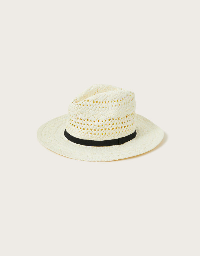 Ribbon Trim Fedora Hat, , large