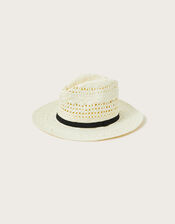 Ribbon Trim Fedora Hat, , large
