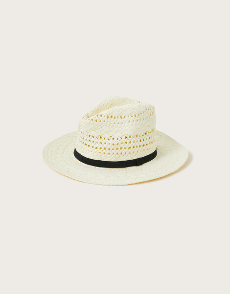 Ribbon Trim Fedora Hat, , large