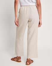 Parker Linen Crop Trousers, Natural (NATURAL), large