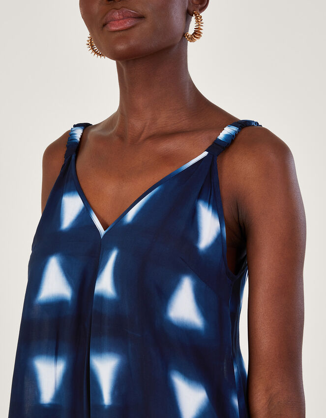 Batik Dye Triangle Romper, Blue (NAVY), large