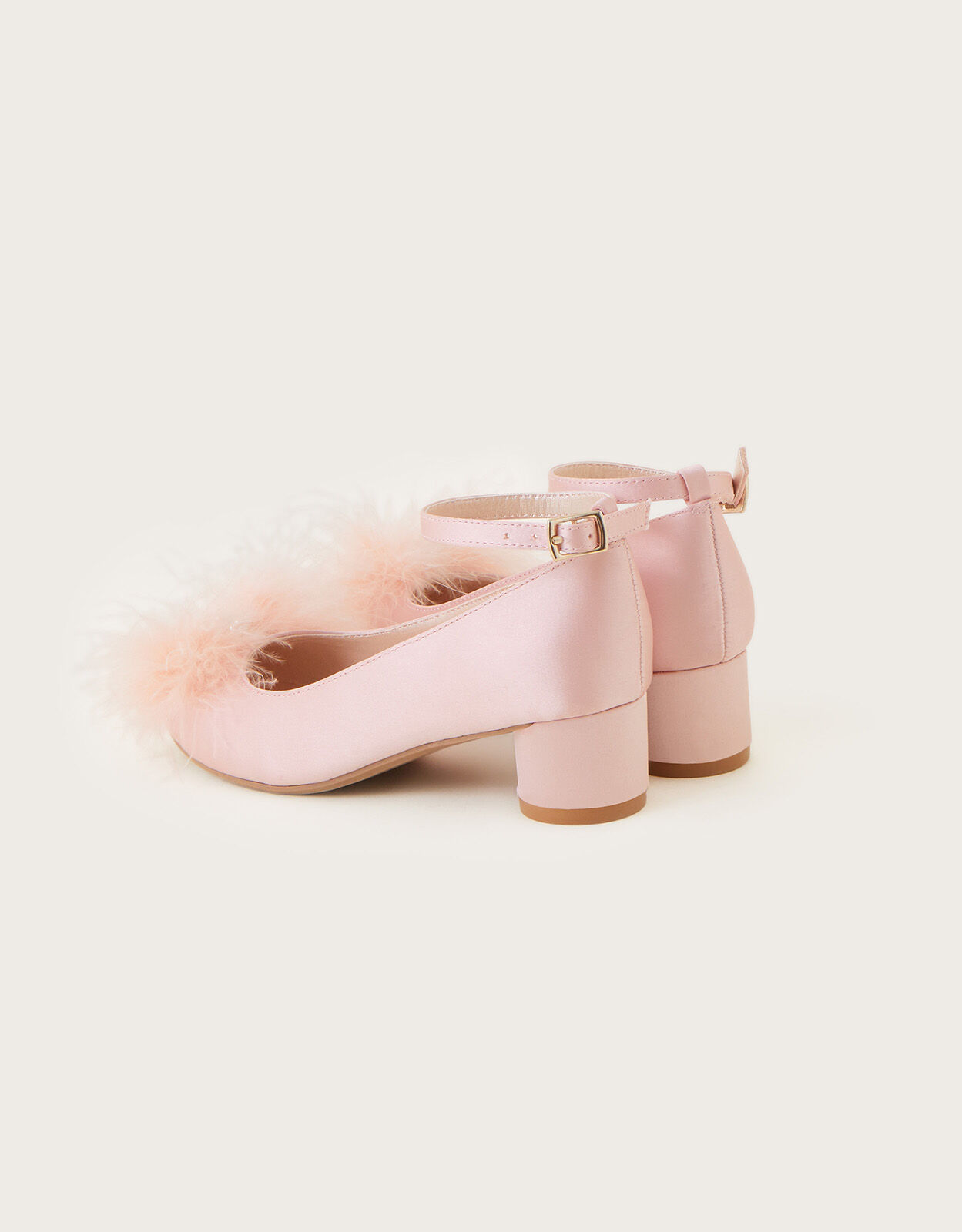 Pink fluffy block heels outlet