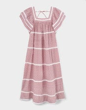 East Alina Printed Floral Lace Insert Dress, Pink (PINK), large
