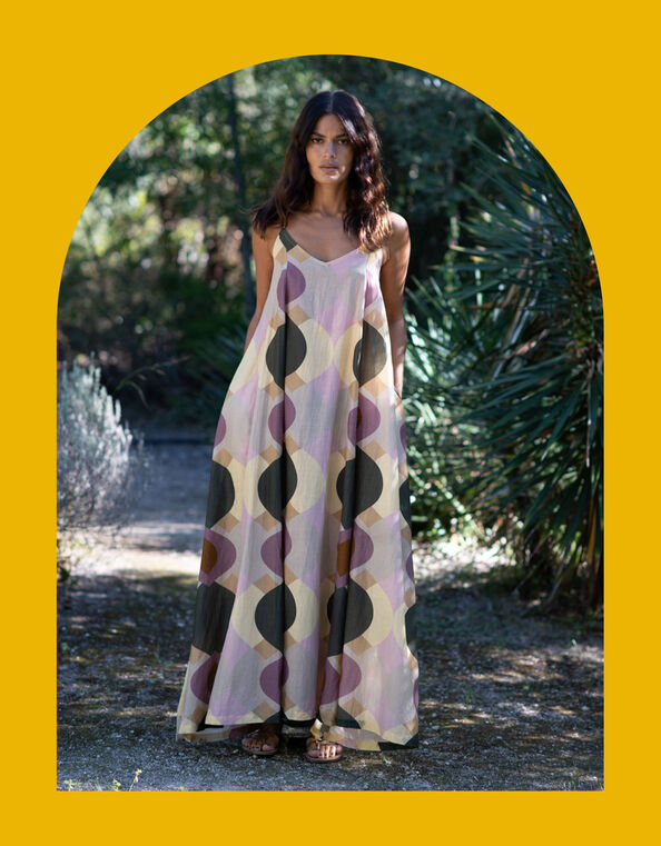 Lyrical Sisters Jazz Geometric Print Dress, Multi (MULTI), large