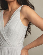 Anne Mesh Maxi Dress, Silver (SILVER), large