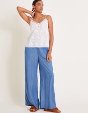 Rosie Embroidered Cami Top, White (WHITE), large