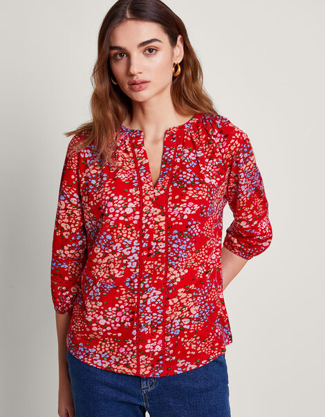 Micola Print Top, Red (RED), large
